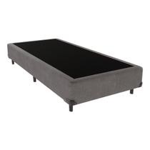 Cama Box Solteiro Suede Cinza