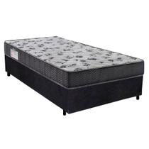 Cama Box Solteiro Suede + Colchão De Espuma D33 - Serene - 88cm Preto Cama Box Solteiro Suede + Colchão De Espuma D33 - Serene - 88cm Preto