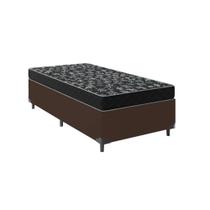 Cama Box Solteiro Suede + Colchão Solteiro Molas Ensacadas D33