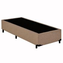Cama Box Solteiro Suede Mega Cama Bege 88x188x42cm Cama Box Solteiro Suede Mega Cama Bege 88x188x42cm