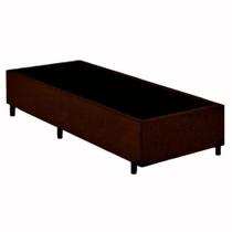 Cama Box Solteiro Suede Mega Cama Marrom 88x188x42cm