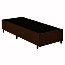 Cama Box Solteiro Suede Mega Cama Marrom 88x188x42cm Cama Box Solteiro Suede Mega Cama Marrom 88x188x42cm
