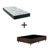 Cama Box Solteiro - Tecido Sintético Marrom com Colchão Extra Firme D28 - Suporta 80Kg Cama Box Solteiro - Tecido Sintético Marrom com Colchão Extra Firme D28 - Suporta 80Kg