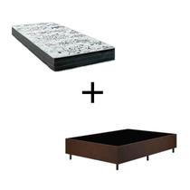 Cama Box Solteiro - Tecido Sintético Marrom com Colchão Extra Firme D28 - Suporta 80Kg Cama Box Solteiro - Tecido Sintético Marrom com Colchão Extra Firme D28 - Suporta 80Kg