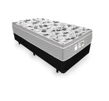 Cama Box Solteiro Tecido Sintético Preto com Colchão De Molas Ensacadas - Probel Evolution