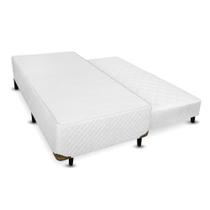 Cama Box SOLTEIRO Universal Cosmopolita com Bicama de molas Branco - 088x188