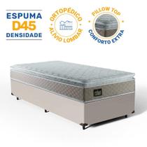 Cama Box Solterio + Colchão Strong D45 One Face Bege 88x188x63cm - Suporta até 150Kg Por Pessoa Cama Box Solterio + Colchão Strong D45 One Face Bege 88x188x63cm - Suporta até 150Kg Por Pessoa