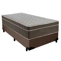 Cama Box Suede Solteiro + Colchão Serene Molas Ensacadas 88x188x65 Marrom Cama Box Suede Solteiro + Colchão Serene Molas Ensacadas 88x188x65 Marrom