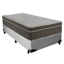 Cama Box Suede Solteiro + Colchão SerenePrime Molas Ensacadas 88x188x65 Cinza Cama Box Suede Solteiro + Colchão SerenePrime Molas Ensacadas 88x188x65 Cinza
