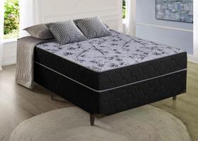 Cama box Suiça Casal Molas ensacadas 138x188x60 Preto