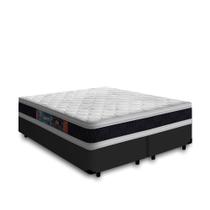 Cama Box Super King + Colchão De Espuma D45 Castor Black White Double Face 193x203x62cm