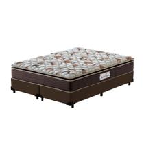 Cama Box Super King Marrom + Colchão Espuma D45 - Probel - Guarda-Costas ProForce Plus 193x203x63cm