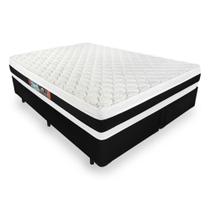 Cama Box Super King Preta + Colchão De Espuma D45 - Castor - Black White Double Face - 193x203x62cm Cama Box Super King Preta + Colchão De Espuma D45 - Castor - Black White Double Face - 193x203x62cm
