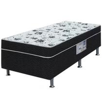 Cama Box Union Solteiro Ortopédica 88x188x43cm Ortobom Cor Branco com Preto