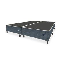 Cama Box Universal CASAL PADRÃO BIPARTIDO Evolution Tecido Jacquard Azul - 138x188