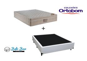 Cama Box Viúva 128 Tecido Sintético Branco com Colchão Ortobom Airtech Spring Pocket D26 Bege 70x128x188 Cama Box Viúva 128 Tecido Sintético Branco com Colchão Ortobom Airtech Spring Pocket D26 Bege 70x128x188