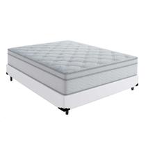 Cama Box Viúva 128 Tecido Sintetico Branco Com Colchão Toronto Molas Ensacadas Branco D33 Cama Box Viúva 128 Tecido Sintetico Branco Com Colchão Toronto Molas Ensacadas Branco D33