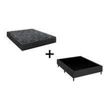 Cama Box Viúva 128 Tecido Sintético Preto com Colchão Lisboa Espuma D28 Preto - Bello Box Cama Box Viúva 128 Tecido Sintético Preto com Colchão Lisboa Espuma D28 Preto - Bello Box