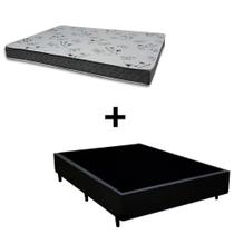 Cama Box Viúva 128 Tecido Sintético Preto Com Colchão Miller - 100% Espuma - D33 Cinza 54x128x188 Cama Box Viúva 128 Tecido Sintético Preto Com Colchão Miller - 100% Espuma - D33 Cinza 54x128x188