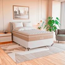Cama Box Viúva Branco + Colchão Paris Molas Ensacadas