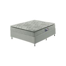 Cama Box Viúva Cinza + Colchão Ortopedico Espuma D33 Pillow Top Hanover One 128x188x59cm - Zidi