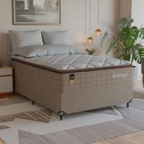 Cama Box Viúva + Colchão Comfort Class Pillow Top 128x188 Bege/suede Bege
