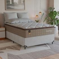 Cama Box Viúva + Colchão Comfort Class Pillow Top 128x188 Bege/suede Branco Cama Box Viúva + Colchão Comfort Class Pillow Top 128x188 Bege/suede Branco