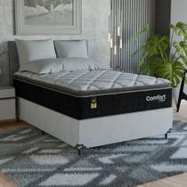Cama Box Viúva + Colchão Comfort Class Pillow Top 128x188 Preto/suede Branco Cama Box Viúva + Colchão Comfort Class Pillow Top 128x188 Preto/suede Branco