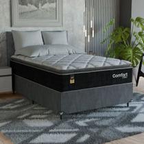 Cama Box Viúva + Colchão Comfort Class Pillow Top 128x188 Preto/suede Cinza Cama Box Viúva + Colchão Comfort Class Pillow Top 128x188 Preto/suede Cinza
