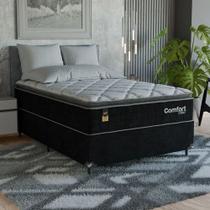 Cama Box Viúva + Colchão Comfort Class Pillow Top 128x188 Preto/suede Preto Cama Box Viúva + Colchão Comfort Class Pillow Top 128x188 Preto/suede Preto