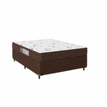 Cama Box Viúva + Colchão D33 One Face - 56x128x188cm - Suede Marrom