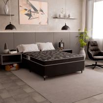 Cama Box Viúva + Colchão Espuma D20 - 51x128x188cm - Suede Preto Cama Box Viúva + Colchão Espuma D20 - 51x128x188cm - Suede Preto