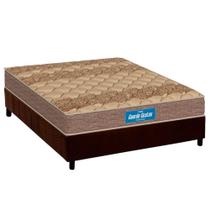 Cama Box Viúva: Colchão Espuma D33 Probel Firmepedic Guarda Costas PróIntense Brown + Base CRC Suede Brown (128x188)