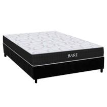 Cama Box Viúva: Colchão Espuma D45 Orthoflex Bari + Base CRC Suede Black (128x188)