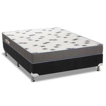 Cama Box Viúva: Colchão Espuma Ortobom D33 Light + Base CRC Courano Black(128x188) Cama Box Viúva: Colchão Espuma Ortobom D33 Light + Base CRC Courano Black(128x188)