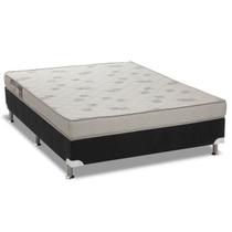 Cama Box Viúva: Colchão Espuma Ortobom Light Saúde + Base CRC Courano Black(128x188)