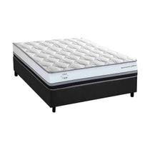 Cama Box Viúva: Colchão Molas Ensacadas Herval MasterPocket La Playa C1634 + Base CRC Suede Gray(128x188x33)