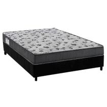 Cama Box Viúva: Colchão Ortopédico Ortobom D33/EP Anatômico Fort Tech ISO 100 + Base CRC Suede Black(128x188)