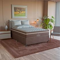 Cama Box Viúva + Colchão Paris Molas Ensacadas Pocket - 61x128x188cm - Suede Marrom