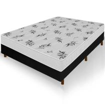 Cama Box Viúva Preta Colchão Castelar Espuma D33 Bordado 128x188x54cm Cama Box Viúva Preta Colchão Castelar Espuma D33 Bordado 128x188x54cm