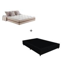 Cama Box Viúva Tecido Sintético Preto com Colchão Pillow Angel - Bello Box - Molas Ensacadas 62x128x188 Cama Box Viúva Tecido Sintético Preto com Colchão Pillow Angel - Bello Box - Molas Ensacadas 62x128x188