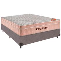 Cama Box Viúvo e Colchão Airtech Spring Pocket Molas Ensacadas Ortobom Cinza