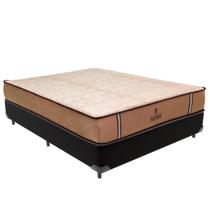 Cama Box Viúvo Preto e Colchão Madrid Molas V-Tech 128x188x28