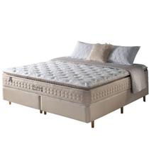 Cama BoxColchão Casal Queen Confortable Molas Ensacadas Pillow Top 158X198X73cm Cashmere Marrom Anjos