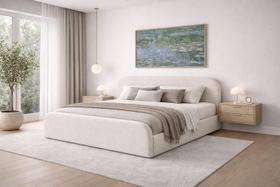 Cama Cabeceira King 1,95m Estofada Tecido Premium Design