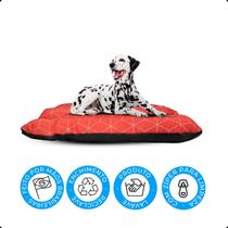 Cama Cachorro 100x80 cm Golden Retriever Grande Premium - Linhas Geométricas Vermelha - Tamanho GG
