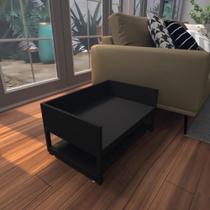 Cama cachorro caes pequenos casa pet caminha casinha mdf preto preta