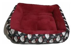 Cama Cachorro E Gato Caminha Pet G 60x60 Com Zíper Média Vermelha