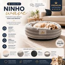 Cama Cachorro Gato Nuvem Ninho Caminha Pet Redonda Wave Luxo Soft 50cm Prata Cama Cachorro Gato Nuvem Ninho Caminha Pet Redonda Wave Luxo Soft 50cm Prata