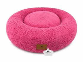 Cama Cachorro Gato Redonda Pelúcia Rose Ziper Almofada Dupla Face Lavavel M G
